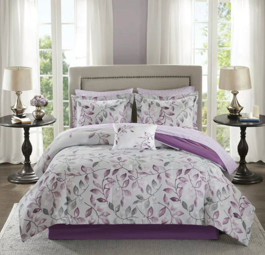 Home Essence Rowan Ultra Soft Microfiber Complete Comforter Set, Purple, Full- NEW IN BAG!!!