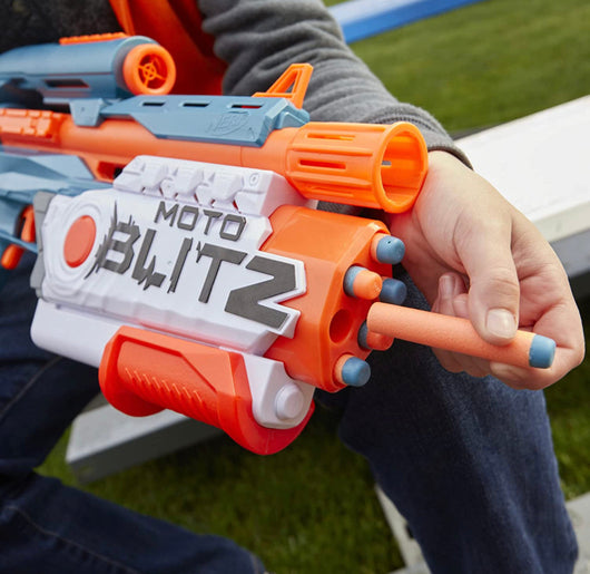 NERF Elite 2.0 Motoblitz Blaster with Scope, Motorized 10-Dart Blasting, Airblitz 6 Darts, 22 Darts, Outdoor Toys for 8 Year Old Boys & Girls-