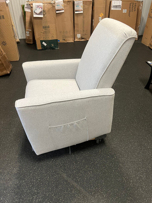 SET OF 2 Evolur Raleigh Upholstered Plush Seating Glider Swivel, Rocker, Recliner, Glider for Nursery in Light Grey, Greenguard Gold Certified, Modern Nursery Recliner, Environmentally Conscious Glider, Set of 2!! NEW OUT OF BOX!!