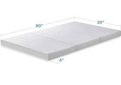 Best Price Mattress 4 Inch Trifold Memory Foam Mattress Topper with Cover, CertiPUR-US Certified, Twin XL**New in Box**