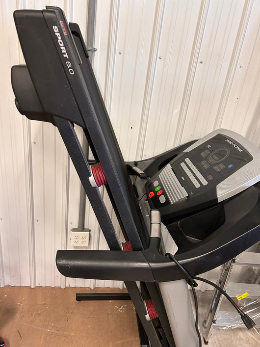 Pro-Form Sport 6.0 Treadmill with 20" x 60" Tread Belt, 0 - 10 Percent Digital Quick Incline Control, 20 Workout Apps and EKG Heart Rate Monitor! - (USED)  -Used but is very clean, tested and works great, photos shown