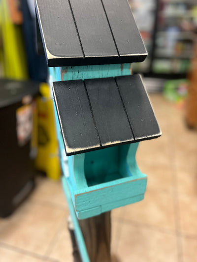 Handcrafted Blue Birdhouse