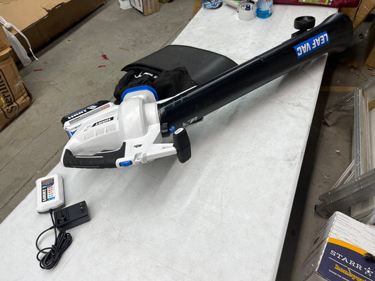 HART 40-Volt Cordless Leaf Vacuum Kit, (1) 4.0Ah Lithium-Ion Battery- used - works great