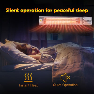 KAPAS 1500W Indoor/Outdoor Halogen Infrared Electric Space Heater, Wall Mounted, Remote Control!  -Brand new in the box