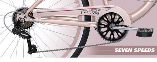 Kent 26 In. Bayside Women's Cruiser Bike, Rose Gold- NEW AND ASSEMBLED!!! (some spokes on both rims are out of adjustment but bike still rides fine!!)