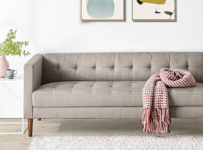Zinus Woven Paths 73” Sofa, Oatmeal!! NEW AND ASSEMBLED!!