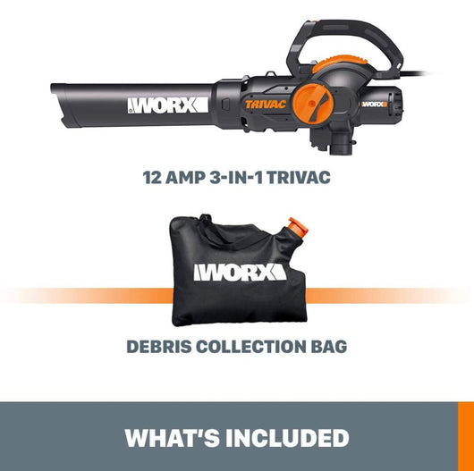WORX 12 Amp TRIVAC 3-in-1 Electric Leaf Blower/Mulcher/Yard Vacuum- NEW IN BOX!!!!