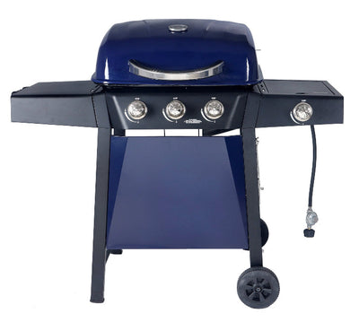 RevoAce 3-Burner LP Gas Grill with Side Burner, Blue Sapphire!! NEW IN BOX!!