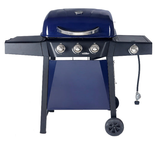 RevoAce 3-Burner LP Gas Grill with Side Burner, Blue Sapphire!! NEW IN BOX!!