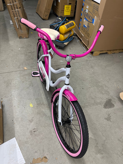 Fairmont Kids' Cruiser Bike, White, 24-inch- pink and white - new and assembled- scratch and dent
