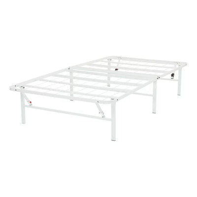 Mainstays 14" High Profile Foldable Steel Twin Platform Bed Frame, White**New in box**