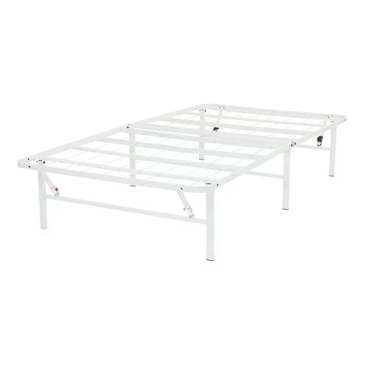 Mainstays 14" High Profile Foldable Steel Twin Platform Bed Frame, White**New in box**