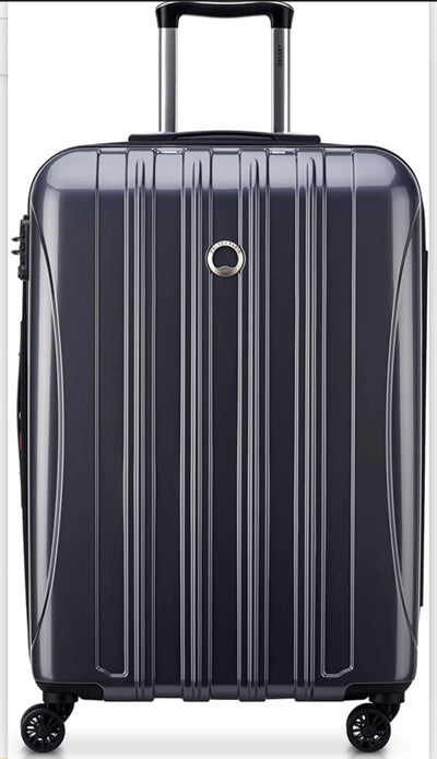 DELSEY Paris Helium Aero Hardside Expandable Luggage with Spinner Wheels, Titanium, Checked-Medium 25 Inch**New**
