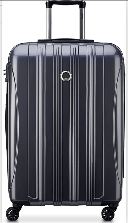 DELSEY Paris Helium Aero Hardside Expandable Luggage with Spinner Wheels, Titanium, Checked-Medium 25 Inch**New**