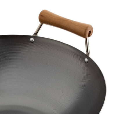 Joyce Chen Classic Series Uncoated Carbon Steel Wok Set with Lid and Birch Handles, 4 Pieces- NEW IN BOX!!!