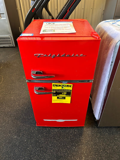 Frigidaire EFR840-RED 3.1 Cu Ft Red 2 Door Retro Bar Fridge with Side Bottle Opener**New,minor dents from shipping**