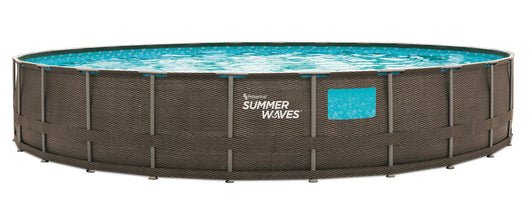 Summer Waves  26’ swimming pool Dark Double Rattan Crystal Vue Elite Frame Pool!! NEW IN BOX, MISSING LADDER(CAN EASILY BE REPLACED)!!