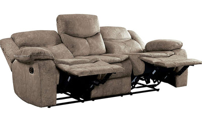 Lexicon Warrenton Faux Suede Manual Double Reclining Sofa, 87.5" W, Brown!  -Brand new out of the box
