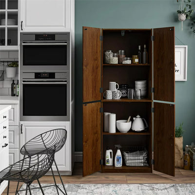 Mainstays 4-Door 5' Storage Cabinet, Espresso **New in box**