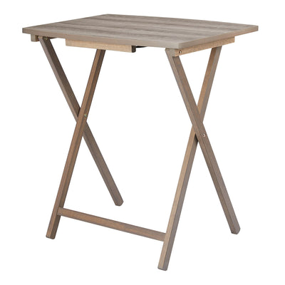Mainstays 5pc XL Oversized Tray Table Set, Rustic Grey**New in box**