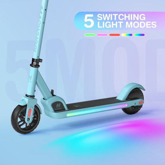 Macwheel Electric Scooter for Kids Age 8+, LED Display, 5 Miles Ride Time, 3 levels of height from 28 '' to 36 '', Variable Speed 5mph / 8mph / 10mph, Foldable,Blue**New in Box**