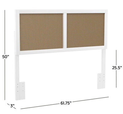 Hillsdale Furniture Serena Wood and Cane Panel Full/Queen Headboard, White!! NEW IN BOX!!