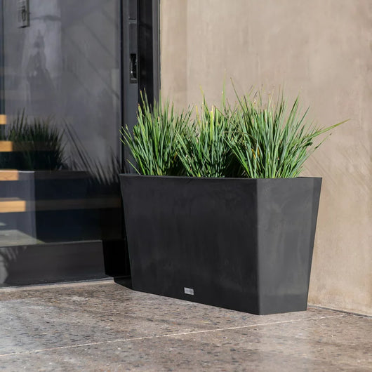 Veradek 31" x 9" x 16" Rectangle Black Polyethylene and Composite Plant Planter**New**