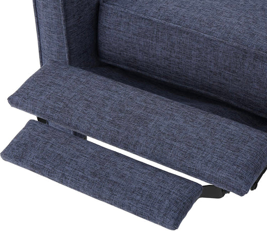 Christopher Knight Home Mervynn Mid-Century Modern Fabric Recliner, Dark Blue!! NEW AND ASSEMBLED!!