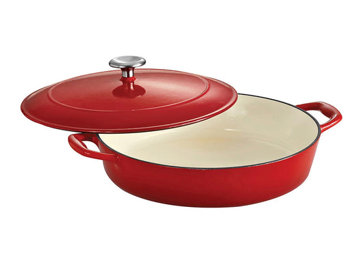 Tramontina 4-quart Covered Enameled Cast Iron Braiser – RED- NEW IN BOX!!!
