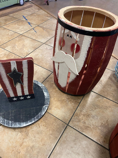 Patriotic Uncle Sam Barrels