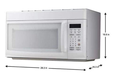 1.6 cu. ft. Over the Range Microwave in White!! NEW OUT OF BOX, DENT ON FRONT LEFT CORNER, FROM SHIPPING(TESTED WORKS GREAT)!!