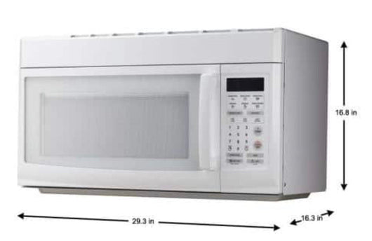 1.6 cu. ft. Over the Range Microwave in White!! NEW OUT OF BOX, DENT ON FRONT LEFT CORNER, FROM SHIPPING(TESTED WORKS GREAT)!!
