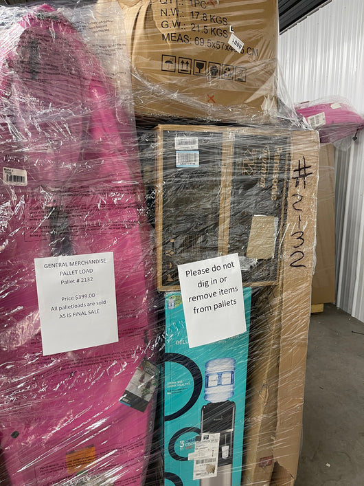 Jumbo extra tall General Merchandise pallet load number 2132