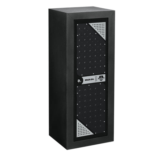 Stack-On 16- Slot Safes Convertible Security Cabinet, Gray and Black- NEW OUT OF THE BOX (dents from shipping, photos shown)