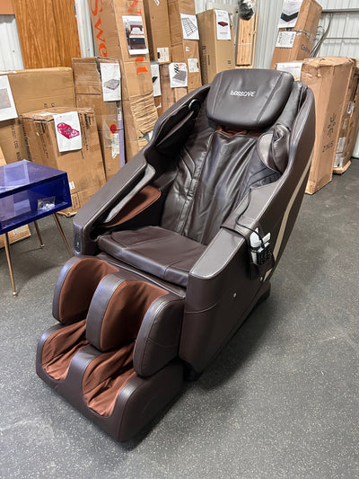 BOSSCARE Assembled Massage Chair Recliner with Zero Gravity Full Body Massage Brown!  -Brand new and assembled (Has one small tear on the top of the back edge, photos shown)