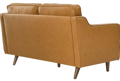 Modway Impart Upholstered Leather Loveseat, Tan!! NEW AND ASSEMBLED!!