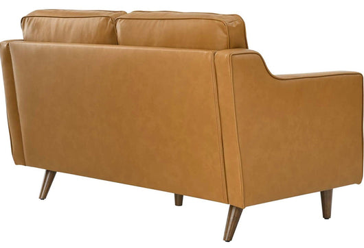 Modway Impart Upholstered Leather Loveseat, Tan!! NEW AND ASSEMBLED!!