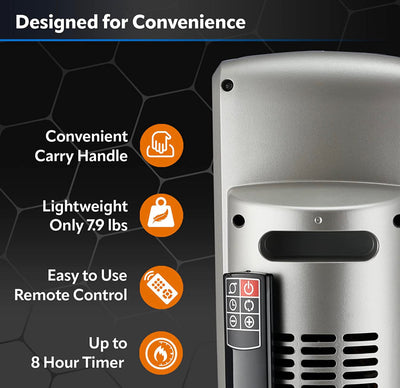 Lasko 5586 Digital Ceramic Tower Heater with Remote, Dark Grey- NEW IN BOX!!!