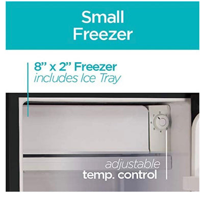 BLACK+DECKER BCRK32B Compact Refrigerator Energy Star Single Door Mini Fridge with Freezer, 3.2 Cubic Feet, Black- new- scratch and dent