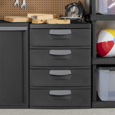 Sterilite 4 Drawer Unit Plastic, Flat Gray**New**