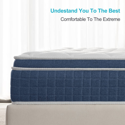 Queen Mattress Molblly 12-Inch Foam Spring Mattress Independent Pocket Spring Mattress with Medium Hardness Disperses Pressure, Suitable for A Variety of Queen Bed Frames Queen Size Mattress**New in box**