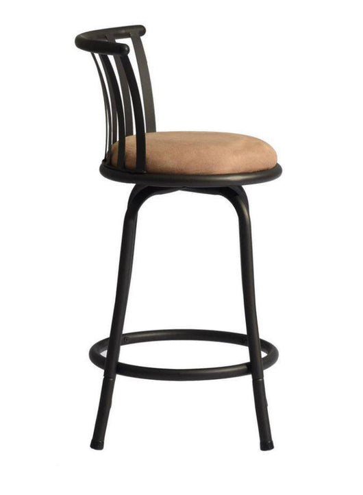 Pistil 32.7 in. Brown Slat Back Metal Frame Swivel Counter Stool With Fabric Seat(Set of 2)- NEW IN BOX!!!!