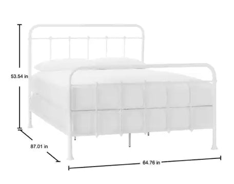 StyleWell Dorley Farmhouse White Metal Queen Bed!! NEW IN BOX, MINOR SCRATCHES FROM SHIPPING!!
