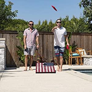 GoSports Classic Cornhole Set – Includes Travel Case**New,small chip in corner, missing bean bags**