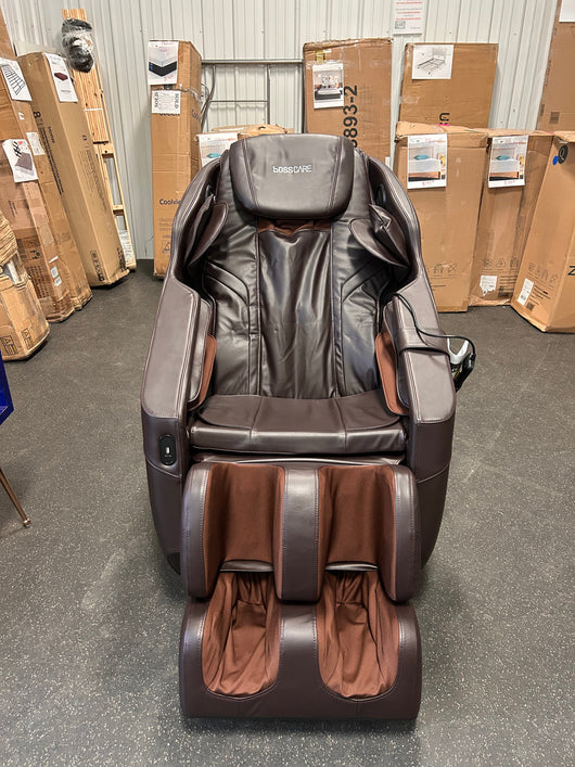 BOSSCARE Assembled Massage Chair Recliner with Zero Gravity Full Body Massage Brown!  -Brand new and assembled (Has one small tear on the top of the back edge, photos shown)