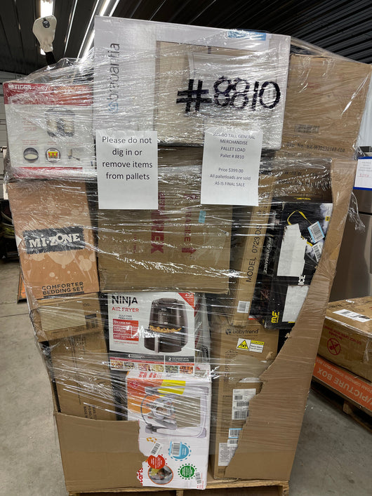 Jumbo huge liquidation pallet- over 7 ft tall ! Pallet number 8810