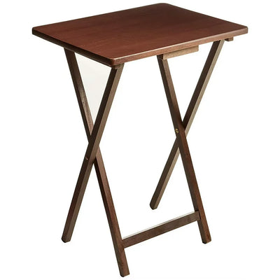 Mainstays (2-Pack) Folding TV Tray Table Set in Walnut 19 x 15 x 26 inch**New in box**