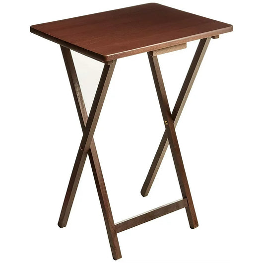 Mainstays (2-Pack) Folding TV Tray Table Set in Walnut 19 x 15 x 26 inch**New in box**