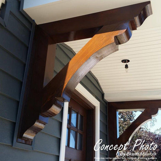 Ekena Millwork 5 1/2"W x 20"D x 24"H Funston Smooth Traditional Outlooker, Western Red Cedar**New, set of 2**