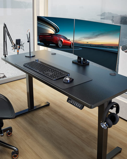 ErGear Height Adjustable Electric Standing Desk, 55 x 28 Inches Sit Stand up Desk, Memory Computer Home Office Desk (Black)**New in box**